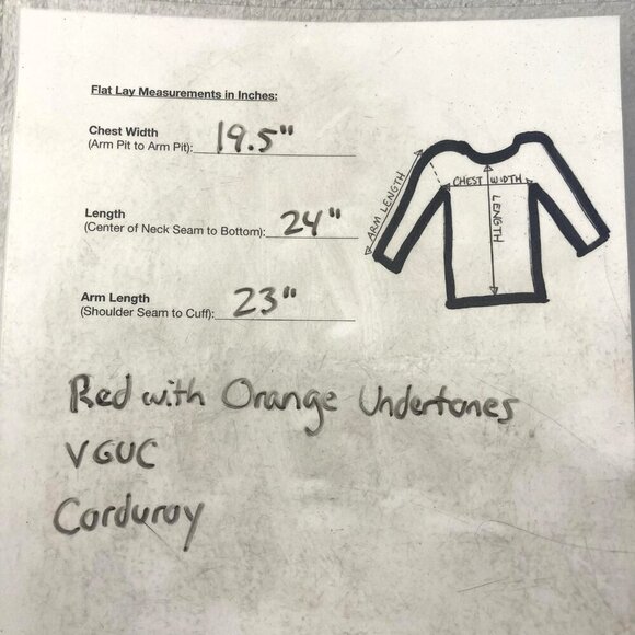 LL Bean Corduroy Jacket Womens Medium Petite PM Pockets Button Up Red Fall - Picture 5 of 16